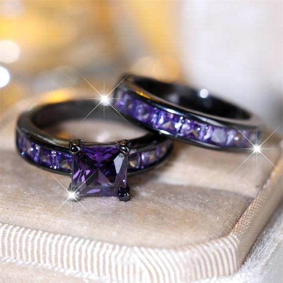 1 пара колец для пары, геометрический декор из стразов, символ любви и единства, юбилейное кольцо, медь, для предложения