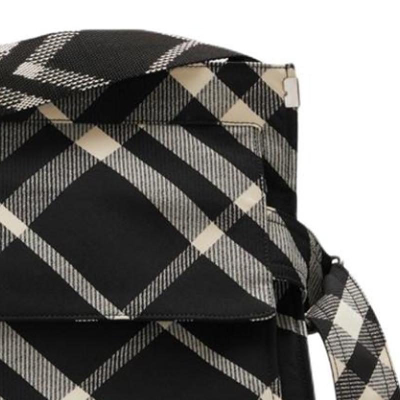 Burberry Проверьте плетеную сумку-мессенджер черную бежевую большую через плечо на плечо для женщин для ежедневных поездок на работу путешествий 80950141