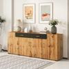 Flieks Sideboard, Modern Buffet with 4 Doors and 2 Drawers, Storage Cabinet Sideboard with Ample Storage Space 208 X 39.5 X 80 Cm