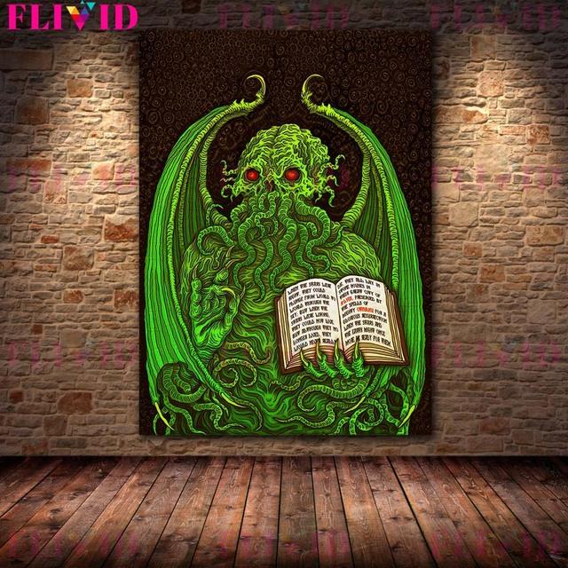 Плакаты и печатные изображения великих колдовских демонов старого поколения интегрируются в народное настенное искусство