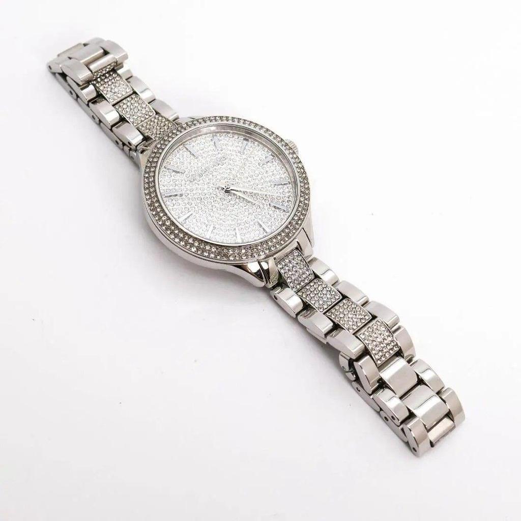 Б/У Рабочие Часы MICHAEL KORS Кристалл Серебристый Внешняя Коробка 3597