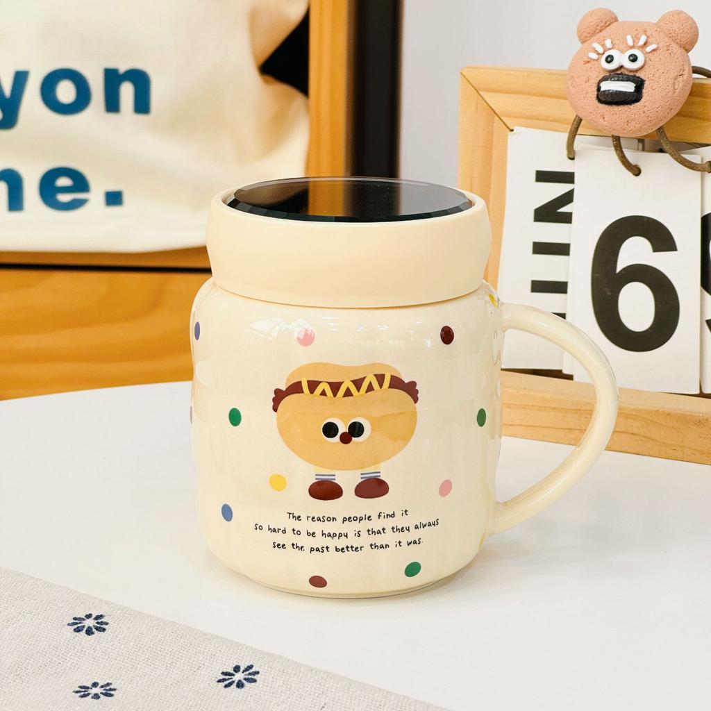 Бытовая свежая керамическая кружка с крышкой в виде тюльпана, маленькая кружка в виде цветка, милая девушка, высокая кружка для воды, подарок