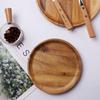 Solid Wood Serving Platter Tray Round Wooden Tea Tray Plate Dinner Plates  For Food Snack Dishs