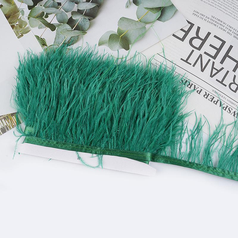 8-10Cm Ostrich Feather Wedding Dress Diy Performance Clothing Accessories Feather Tassel Including Webbing