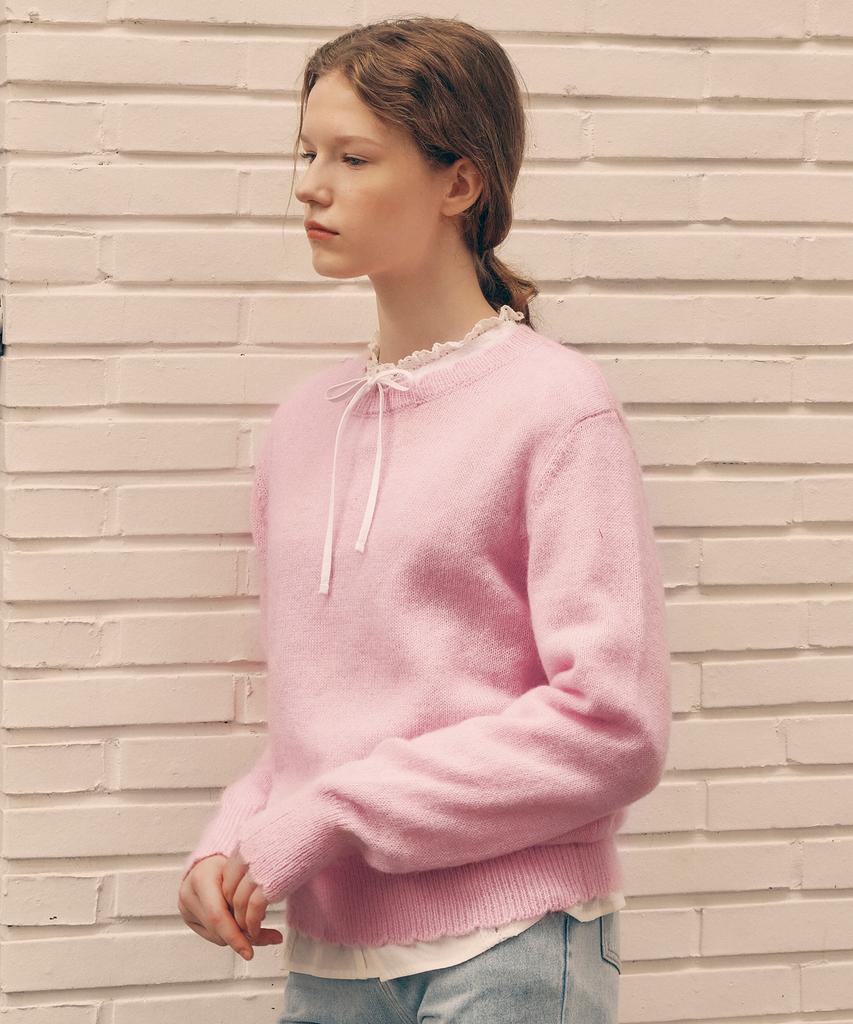 ROLAROLA Mohair Wool Blended Knit Pink