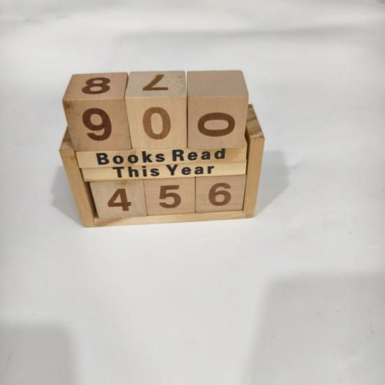 Деревянный счетчик прочитанных книг за год, трекер челленджа по чтению с кубиками-цифрами, книжная полка, украшение, книга