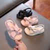Children's Girls Comfortable Simple Solid Color Cute Bow Soft Bottom Non-Slip Design Outdoor Beach Sandals