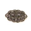 Grey Crystal Brooch Women's Brooch Antique Gold Color Bohemian Flower Scarf Pin Bridal Party Jewelry