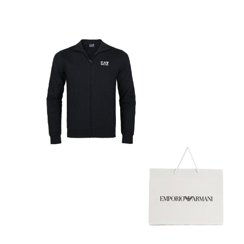 EMPORIO ARMANI EA7 Men Logo Print Stand Collar Casual Jacket Black 8NPM01-PJ05Z-1200