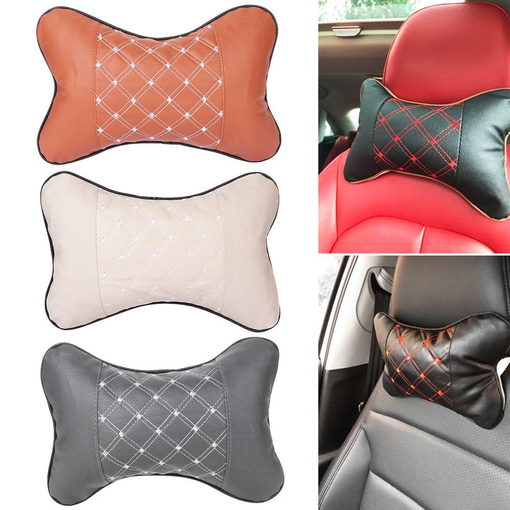 Comfortable Bone Cotton Leather Cushion Pad Head Neck Rest Pillow Restraint Car Seat Headrest