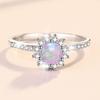 S925 Sterling Silver Ring Women's Moonstone Ring Opal Opal Stone Multicolored Light Ring Engagement Diamond Ring Wedding Ring Gift for Girlfriend