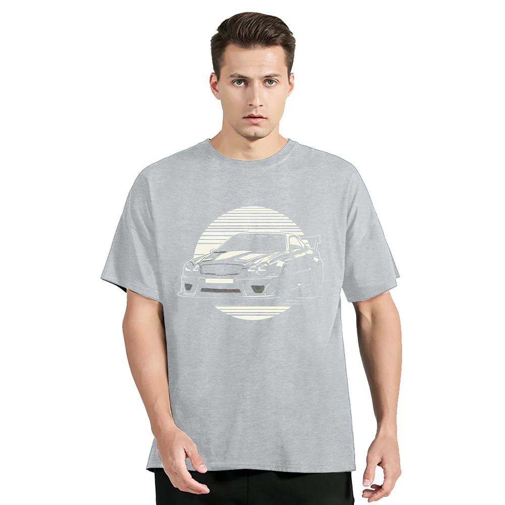 Винтажные футболки для мужчин Футболки с принтом раллийных автомобилей Футболки большого размера с круглым вырезом в стиле хип-хоп Модные летние хлопковые топы Футболка для фитнеса из хлопка