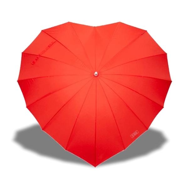 Wedding Romantic Red Heart Umbrella