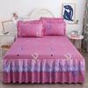 1PC Printed Bedding Set Soft Bed Skirt Bedspread Full Twin Queen King Size Bed Sheet Mattress Cover WithLace Without Pillowcases