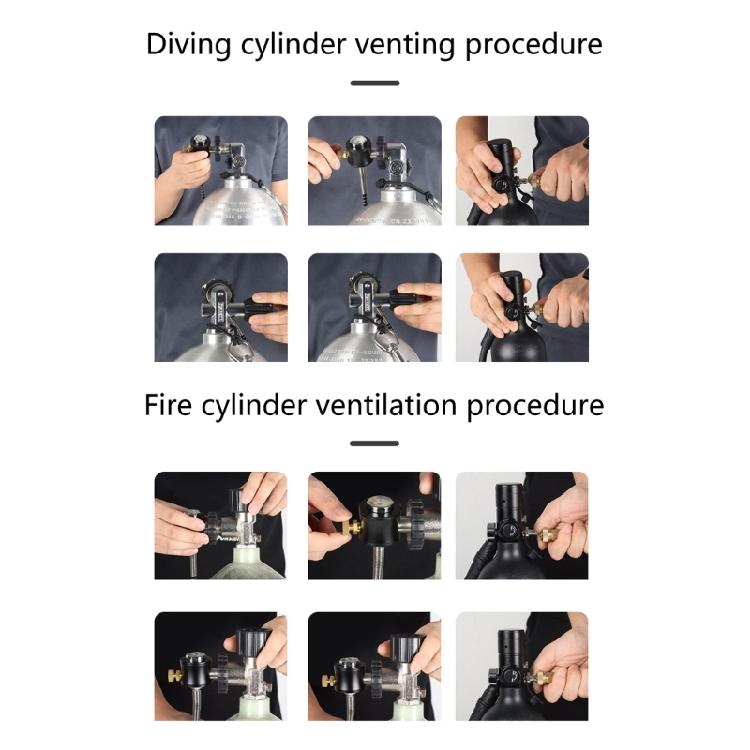 Адаптер для заправки баллонов 5/8 дюйма DIN Заправочная станция для баллонов для акваланга Большой газовый баллон к маленькому баллону