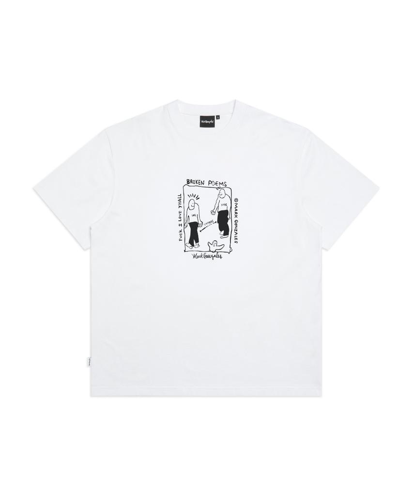 MARK GONZALES Og Real Talk Short Sleeve T-Shirt - White