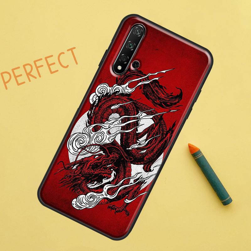 Чехол в китайском стиле с журавлем и драконом для Huawei Nova 5T 9 10 SE 7i 8i 11i 12i Y60 Y61 Y70 Y72 Y73 Y90 Y91 P20 P30 P40 Lite