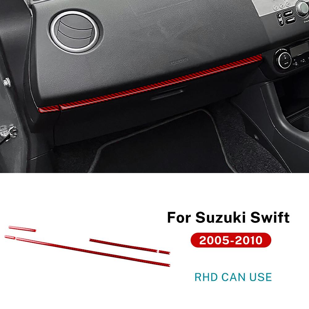 Real Soft Carbon Fiber Sticker For Suzuki Swift ZC31S/ZC32S 2005 2006 2007 2008 2009 2010 Car Center Console Passenger Trim