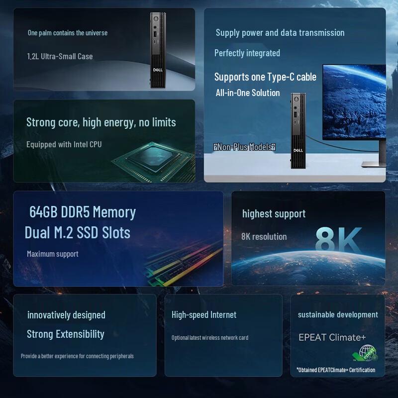 Dell Мини-настольный ПК Pro QCM1250 для коммерческого использования (Китайская версия)