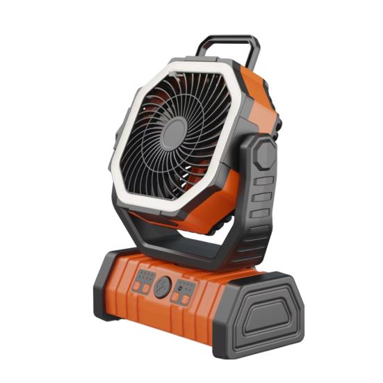 Camping Fan Rechargeable 20000mAh Battery Operated Portable Fan with LED Light Remote Control Power Bank Function 4-speed 270-degree Rotation Desk
