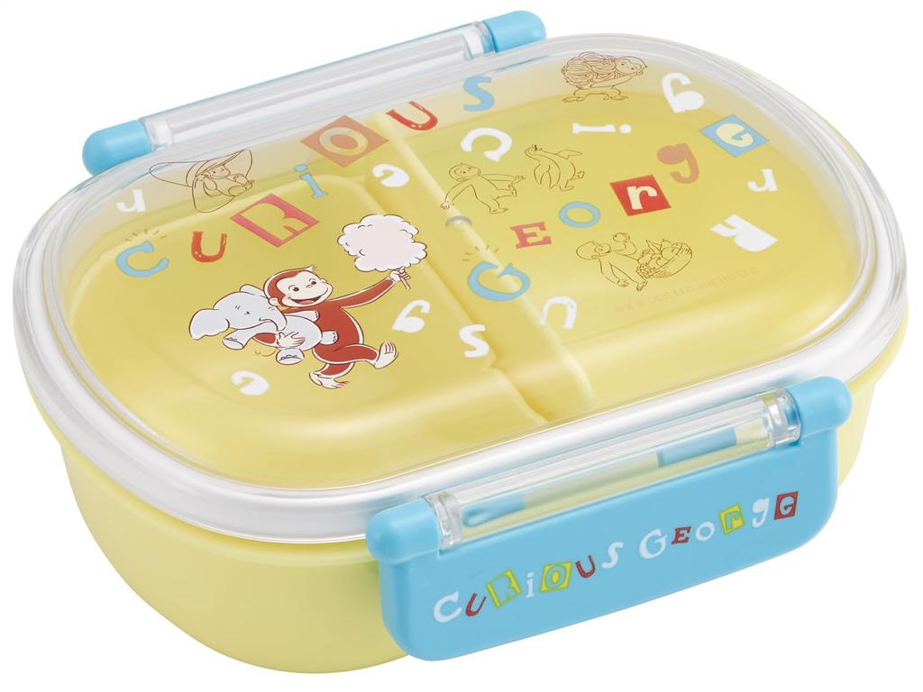 Skater Ланч-бокс Bento Сделано в Детская коробка с алфавитом Любопытного Джорджа, 360 мл, Япония, Дизайн, QAF2BA-A