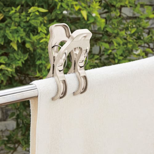 Bestco Multi-Functional Rod Clips (2-Pack), Light Gray, NY-285