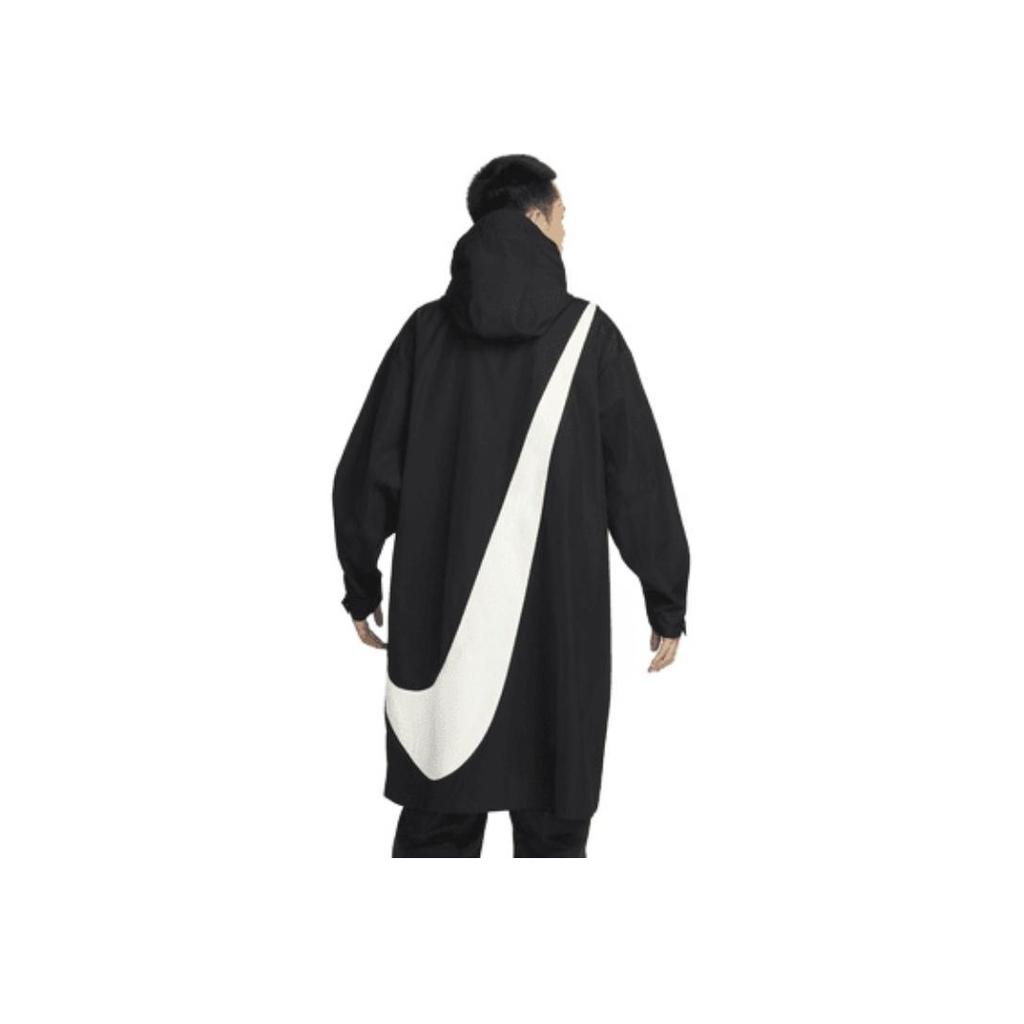 Nike Однобортная ветровка средней длины с капюшоном и логотипом, мужская верхняя одежда, цвет черный FD2870-010