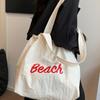 New Drawstring Canvas Bag Tote Bag Commuter Tote Bag Shoulder Bag Large Capacity Shopping Bag Bento Bag