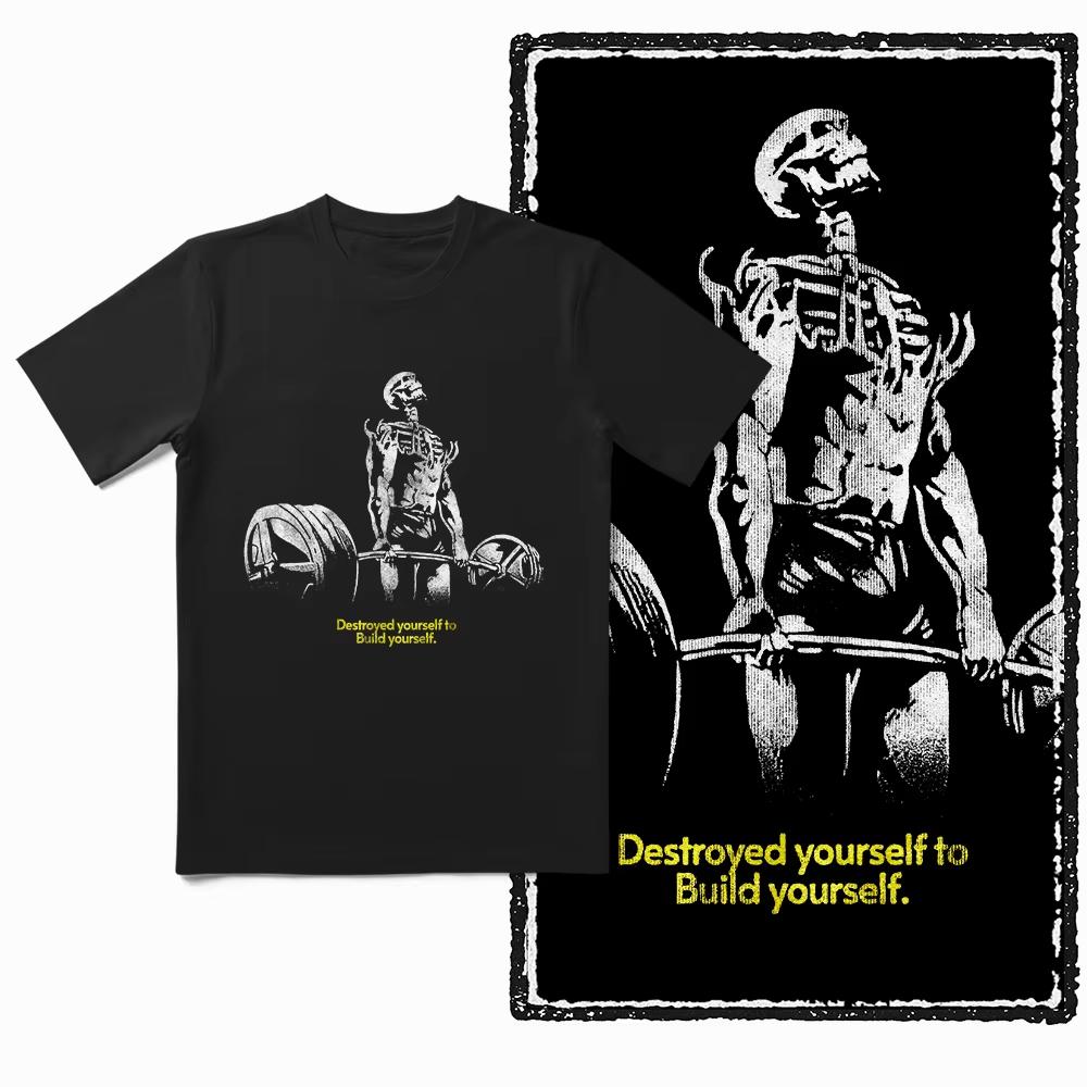 Coolmind YG Body Building Gym Cotton Exclusive Graphic Men T Shirt for Men Cotton Big Size Cool BLACK Mens Novelty Tee Shirt