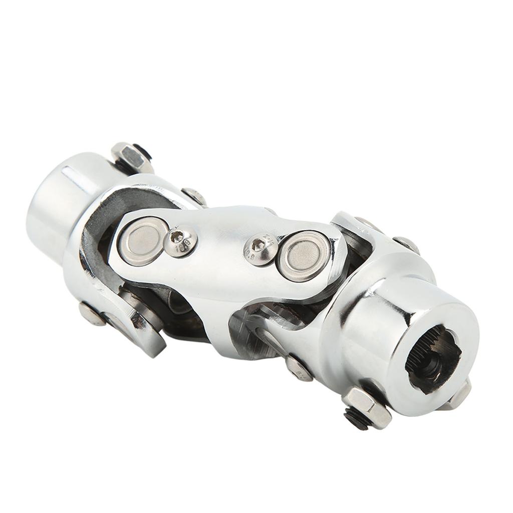 Double Steering U Joint 3 4in DD X 3 4in DD 5.2in Length Chromed Steering Column Shaft Coupler for 3 4in Input Shaft