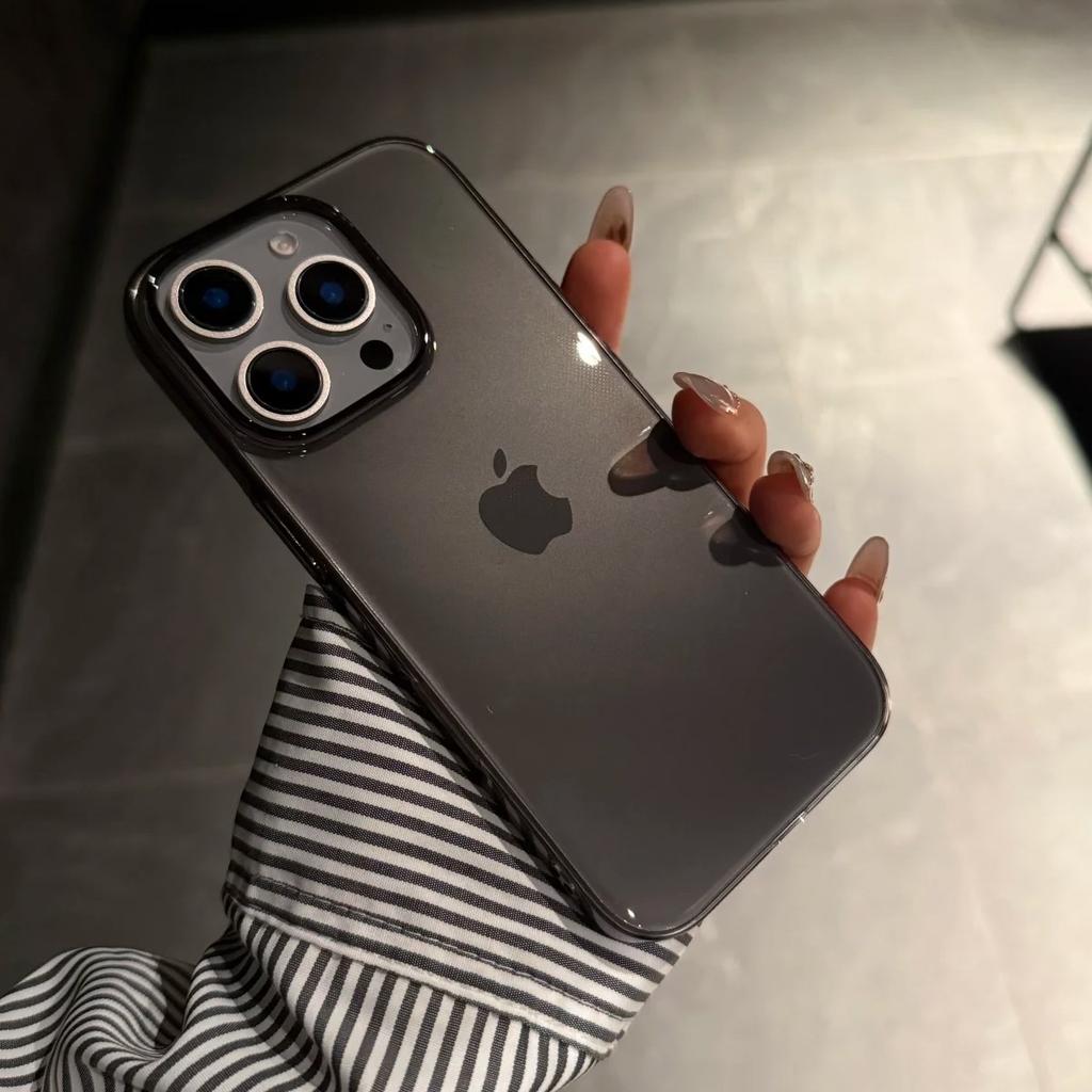 Роскошный прозрачный кристальный черный жесткий ПК чехол для телефона для iPhone 16 15 14 Plus 13 12 11 Pro Max Прозрачная противоударная задняя крышка