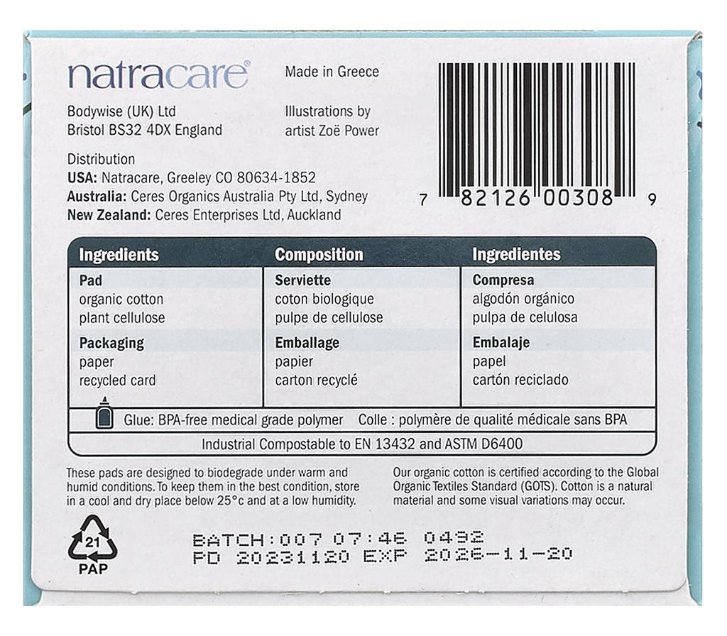 Ultra Pads, Organic Cotton Cover, Super, 12 Pack