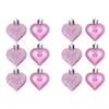 12pcs Valentine's Day Heart Shaped Ornaments, Valentine's Day Hanging Decorations, Heart Shaped For Wedding Party Valentine's Day