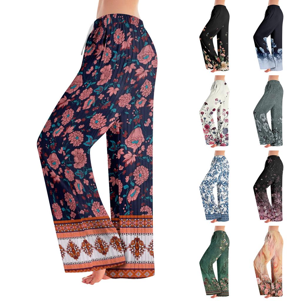 Pajama Pants, Sleepwear, Casual Drawstring Elastic Waist Pants, Comfortable Straight-leg Loose Pants