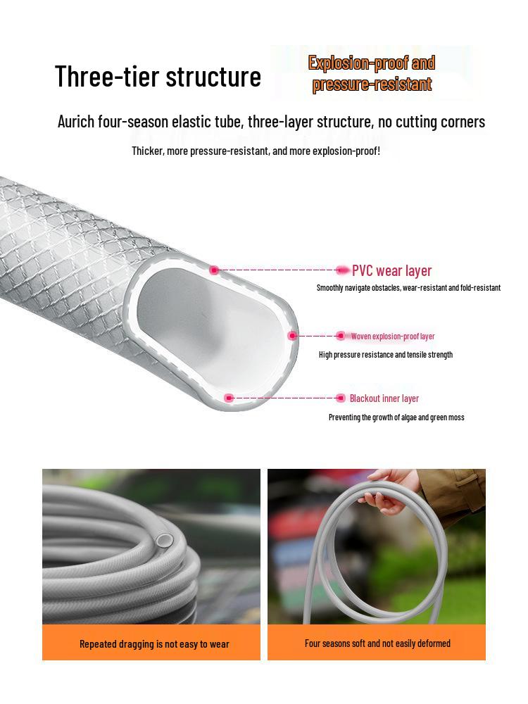 High-Pressure Water Gun Hose for Car Washing and Balcony Cleaning with Powerful Faucet Nozzle