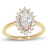 Gold Plated Ring 'Victorina' Golden White - 14x10 Mm