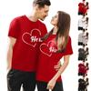 Ladies Casual Round Neck Short Sleeve Pullover Valentine's Day Printed T-Shirt