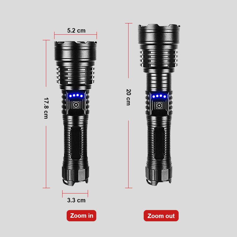 2024 Newest XHP 360 Super Bright High Power Flashlight Rechargeable 26650 Torch Outdoor Lighting Fishing Lantern Camping Light