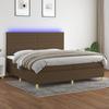 VidaXL Slat Bed Base with Mattress and LED, Upholstered Bed with Headboard, Double Bed, Adult Bedroom Bed, 3135544