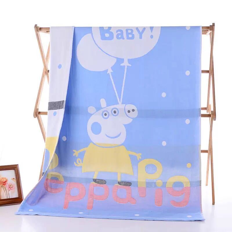 Банное полотенце из марли для взрослых, пляжное полотенце, диванное одеяло, одеяло из чистого хлопка, мультяшное, для ванной, дома, четыре сезона, двухстороннее, 70x140 см