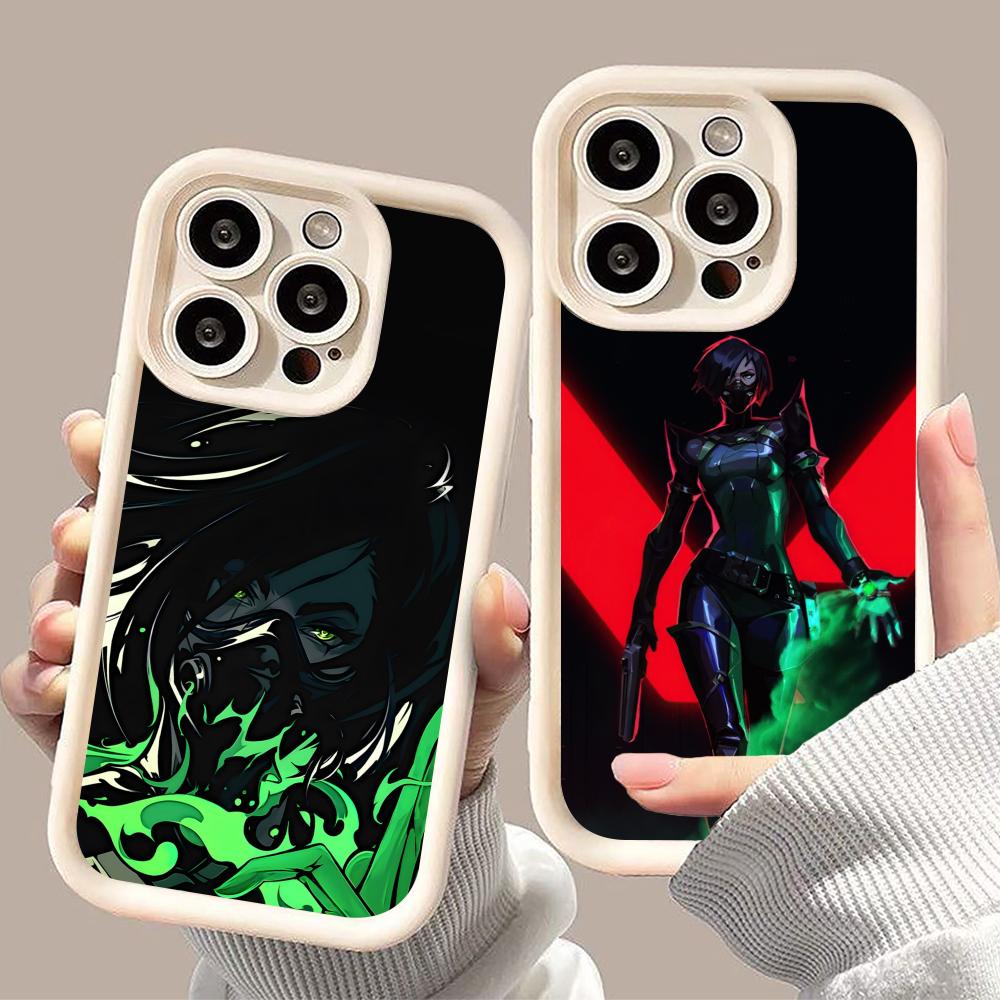 Valo Viper Phone Case for iPhone 17 16 15 14 13 12 11 Air Pro Max Plus White Soft TPU Shockproof Cover