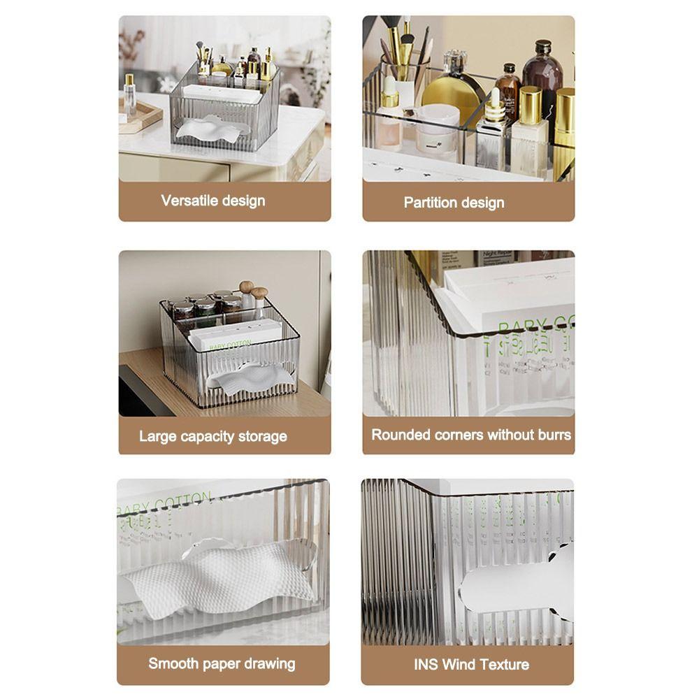 Пылезащитный настольный ящик для хранения, прозрачные коробки для косметики, новая коробка для салфеток