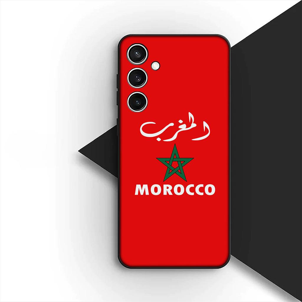 Morocco Flag Phone Cover for Samsung Galaxy S25 Edge S26 S24 FE Ultra Plus A08 A18 S25+ S23+ A56 5G Protective Case