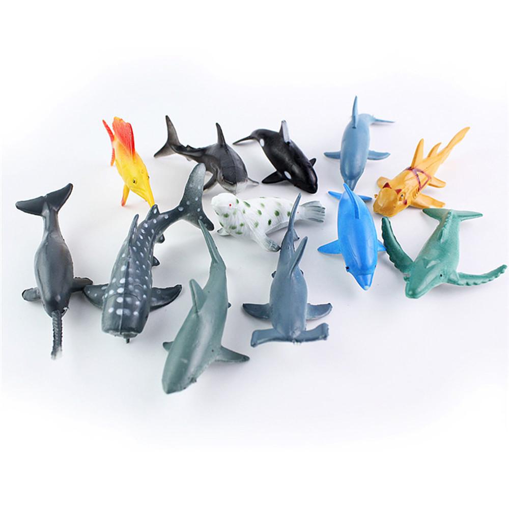 (Precious memory)A Set Simulation Plastic Ocean Animals Sea Creatures Model Educative Toys