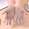 Autumn and Winter Imitation Mink Fur Fingerless Gloves for Men and Women Cycling Plus Velvet Fingerless Warm Gloves Fashionable Student Knitted Gloves