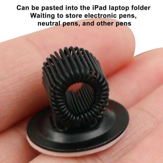 Spring Metal Pen Holder Clip Self Adhesive Mini Refrigerator Whiteboard Bulletin Board Notebook Tablet Stylus Gel Marker Pen Organizer Clip Stationery