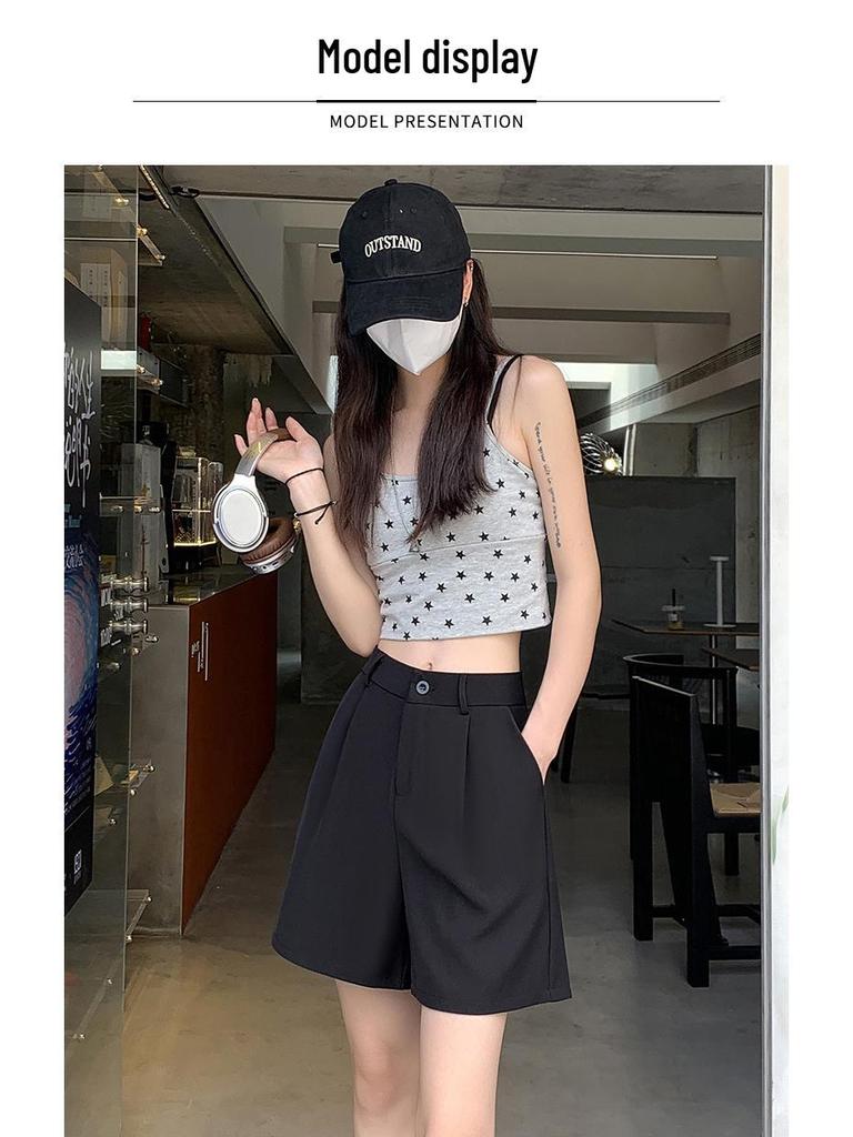 Женские летние шорты А-силуэта с высокой посадкой цвета хаки - стройнящие, для миниатюрных, из ледяного шелка, для повседневной носки