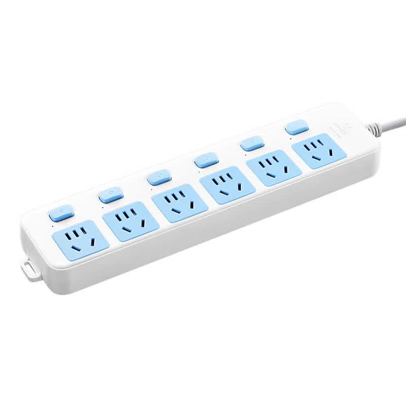 BULL 6-Outlet Power Strip with Individual Switches, 3m Cord CN plug (adapter included)