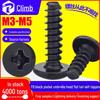 TB Black Large Flat Head Self-Tapping Screw (M3/M3.5/M4) with Umbrella or Mushroom Head