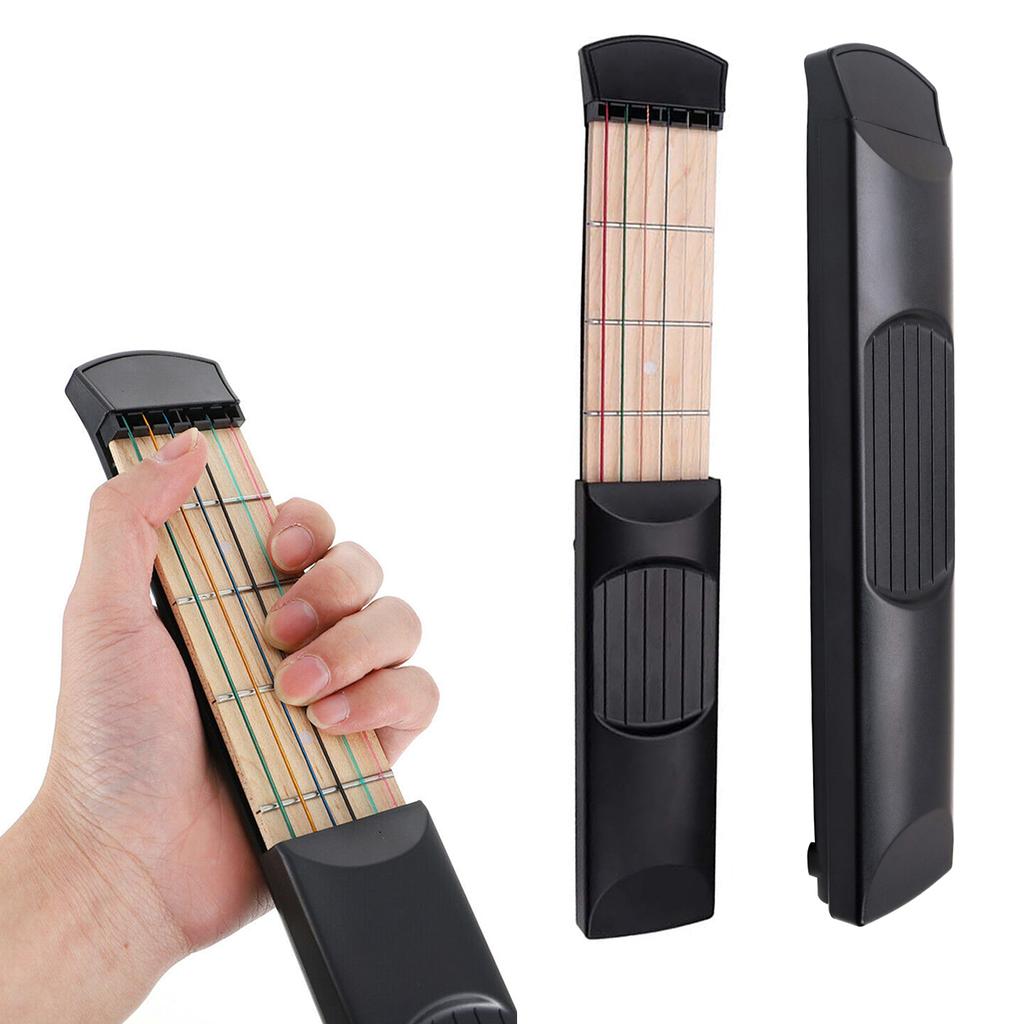 Карманная гитара, красочный тренажер для аккордов, тренажер для гитары, инструмент для занятий гитарой, 6-струнная модель с 4 ладами для